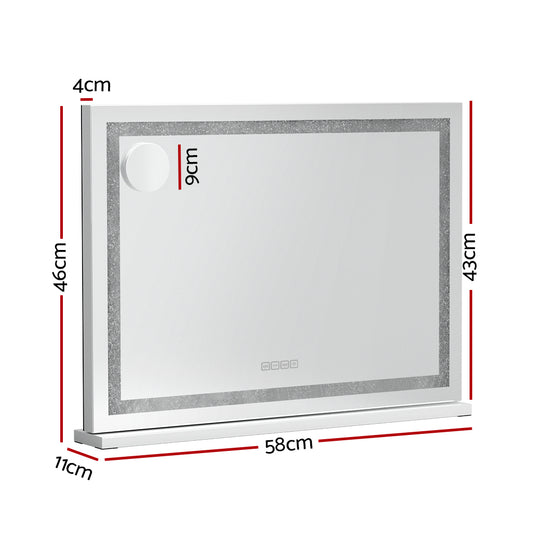 Embellir Bluetooth Makeup Mirror 58x46cm Hollywood Vanity with LED Light Crystal