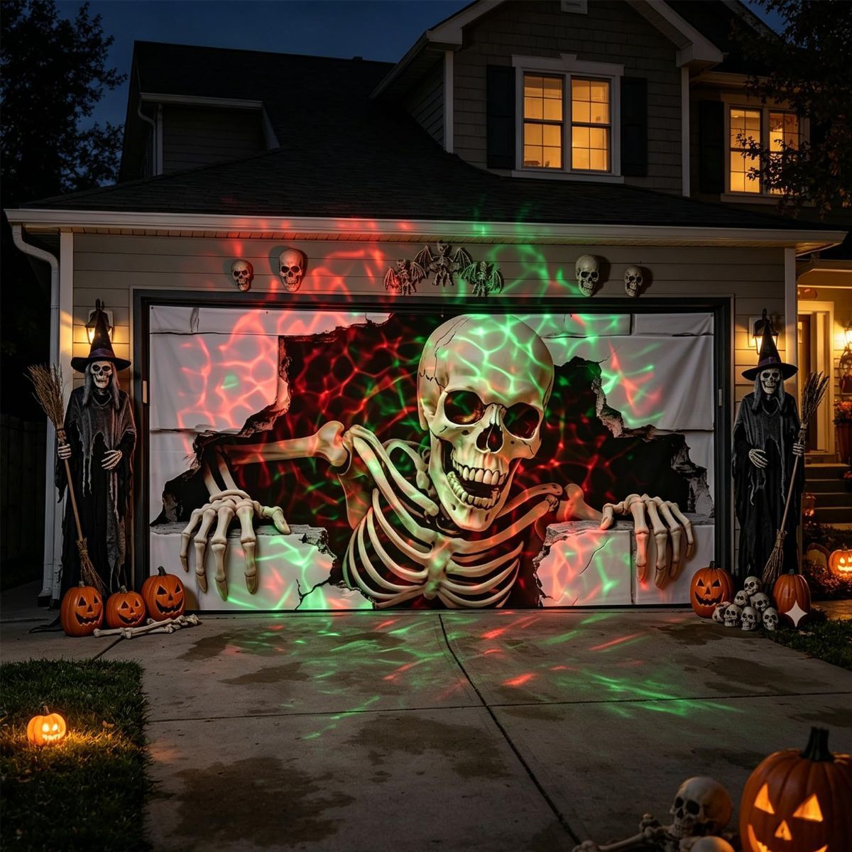 Halloween Garage Door Cover – 7 × 8 ft
