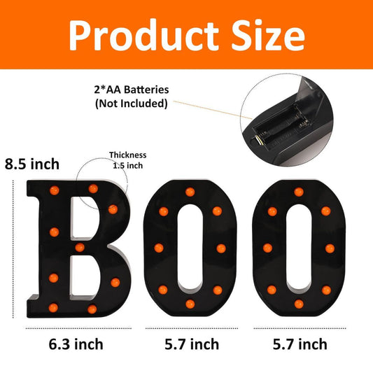 Halloween BOO Marquee Light-Up Letters – Set of 3