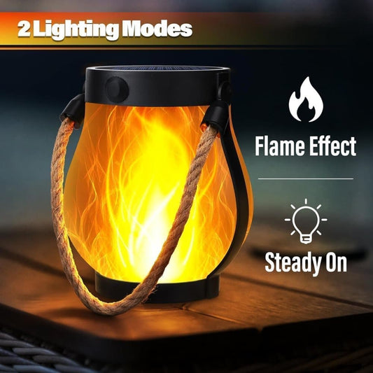 Solar Flame Effect Hanging Garden Lights – 4 Pack