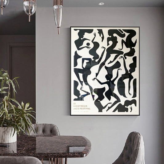 Jazz Festival Black Frame Canvas 80cmx120cm