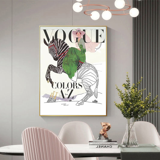Vogue Lady Gold Frame Canvas 40cmx60cm