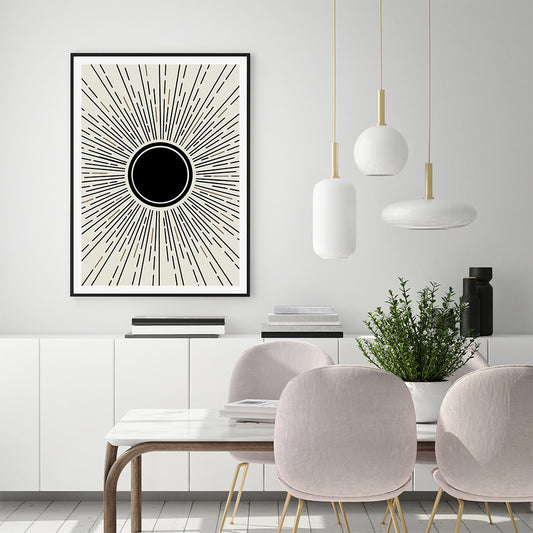 Sun Rise Art Black Frame Canvas 90cmx135cm