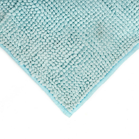 Microfiber Bath Mat Non Slip Soft Pile (Aqua)