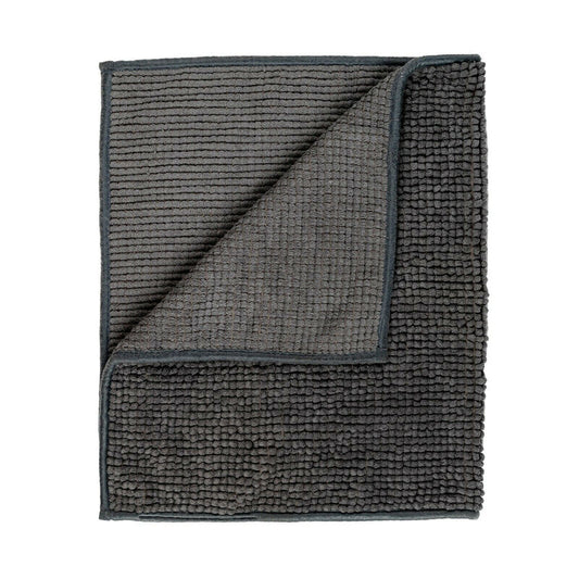 Microfiber Bath Mat Non Slip Soft Pile (Dark Grey)