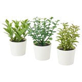 3 Pack of Artificial Herb Potted Plants
