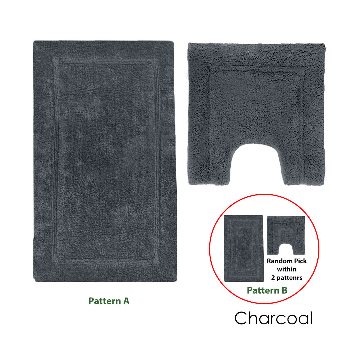 Axel Bath Mat Set - Charcoal