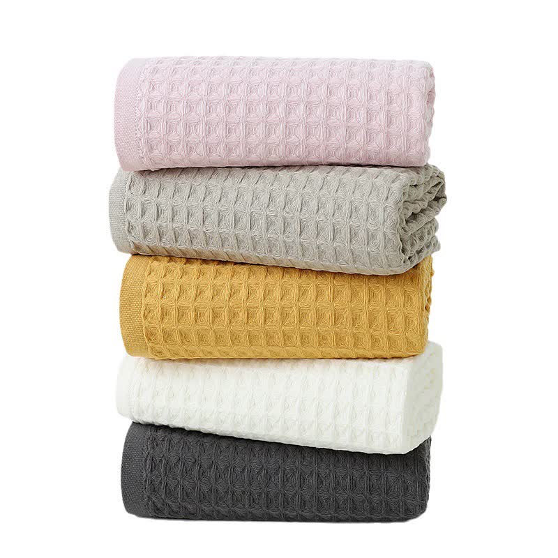 Luxury Cotton Waffle Bath Towel - Light Brown