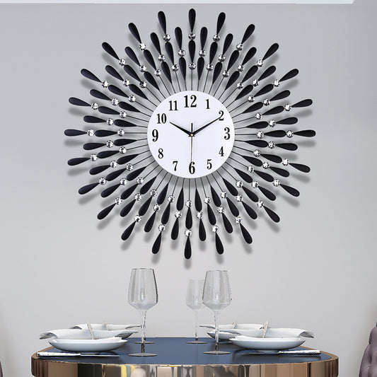Iron Wall Clock Living Room Decoration Electronic Quartz