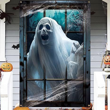 Halloween Scary Ghost Door Cover