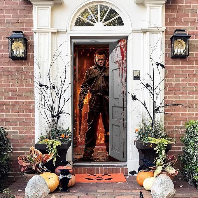 Halloween Scary Ghost Door Cover