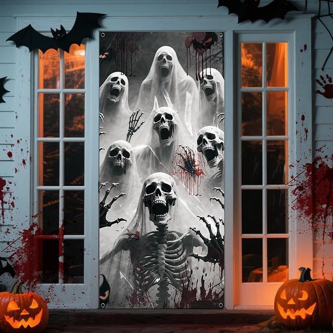 Halloween Scary Ghost Door Cover