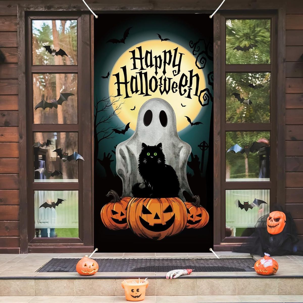 Halloween Scary Ghost Door Cover