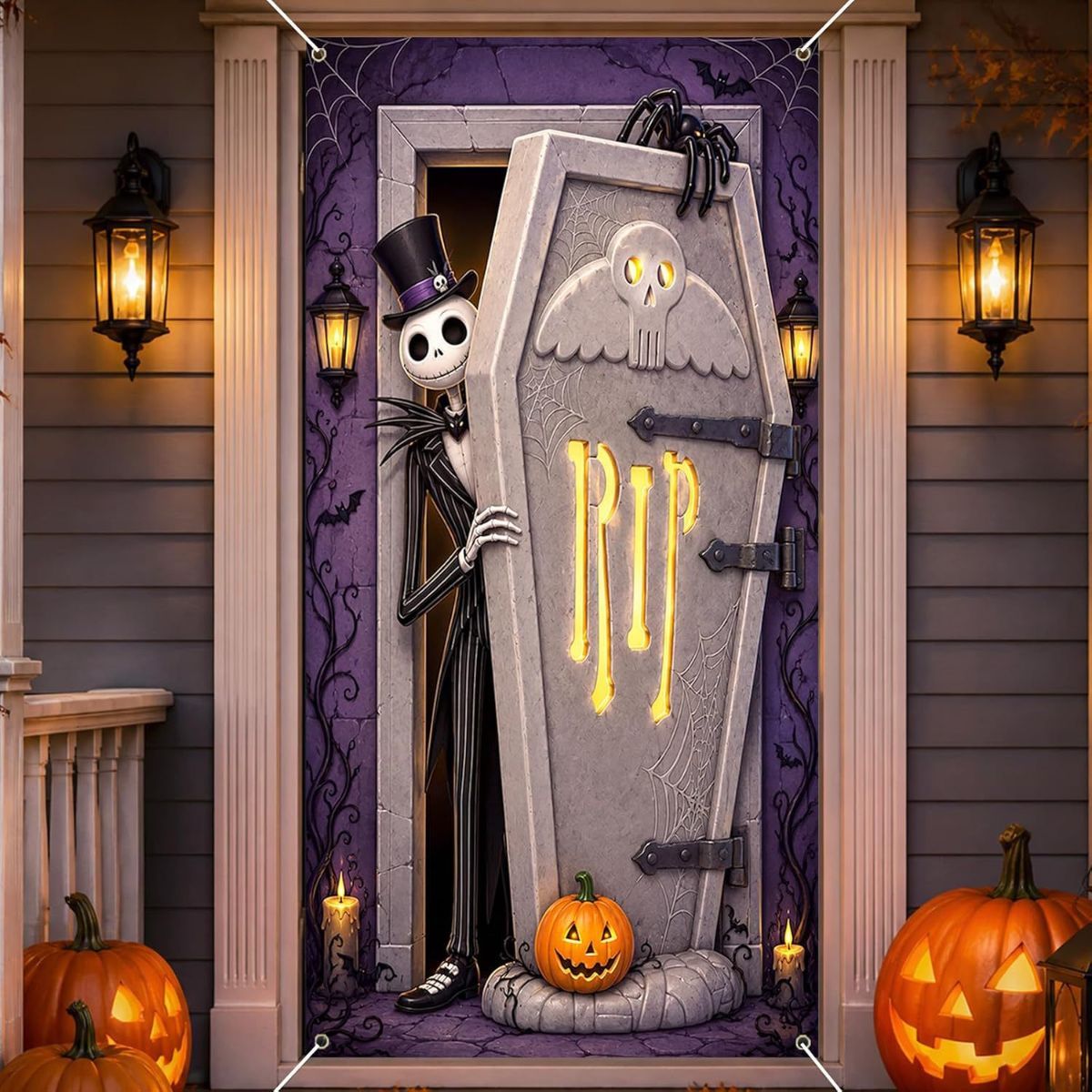 Halloween Scary Ghost Door Cover