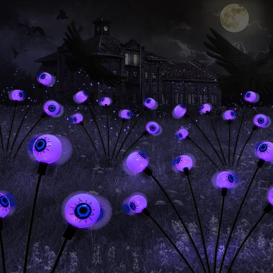 Purple Solar Halloween Eyeball Lights – 2 Pack, 6 LED