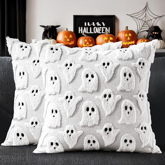 Halloween Faux Fur Cushion Covers – Pink, Set of 2