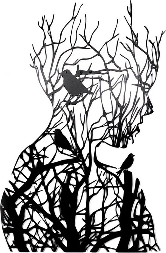 Tree of Life Metal Wall Art – Black, 30 × 21 cm