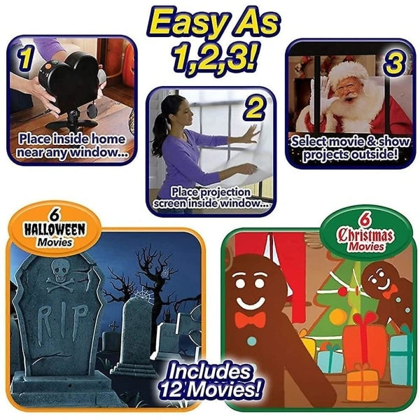 Halloween & Christmas LED Window Projector