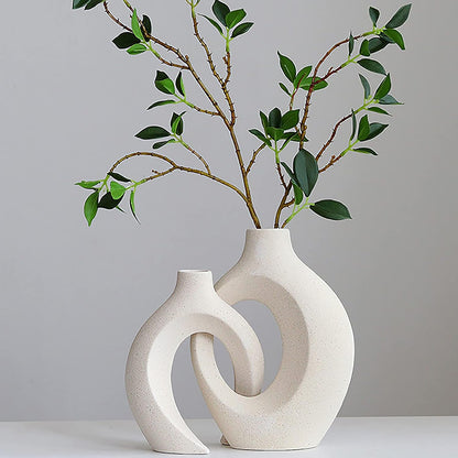 Spiral Ceramic Vase Set of 2
