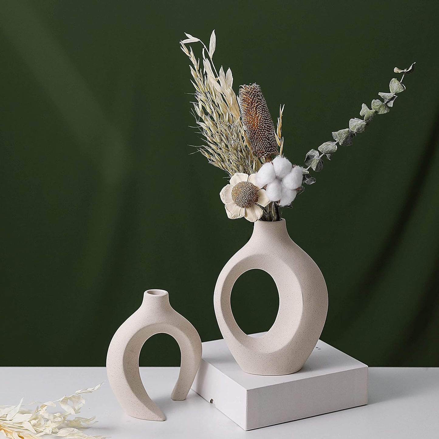 Spiral Ceramic Vase Set of 2