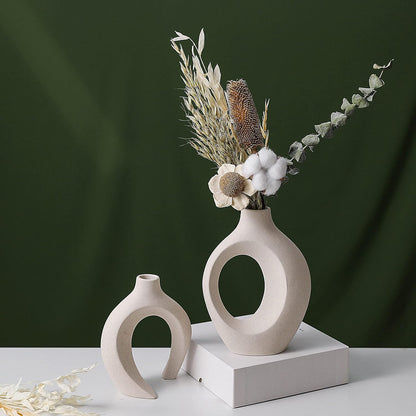 Spiral Ceramic Vase Set of 2