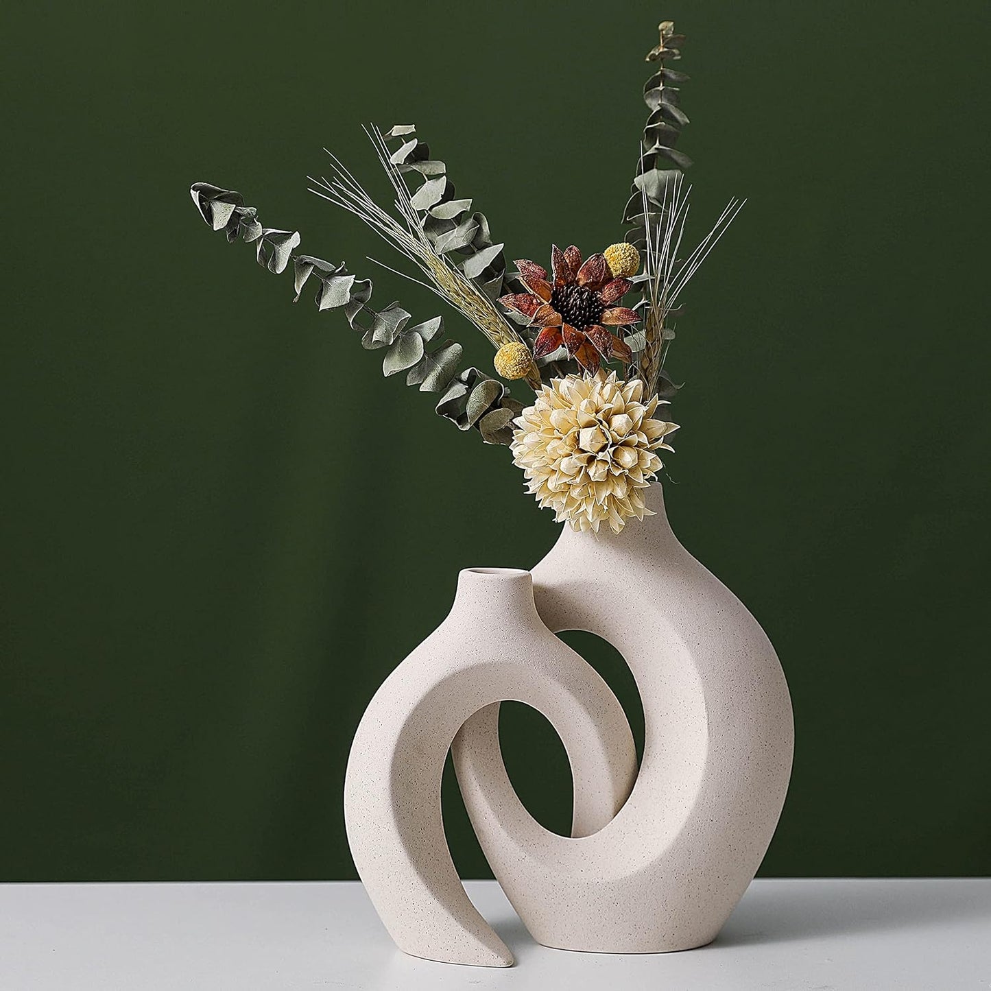 Spiral Ceramic Vase Set of 2