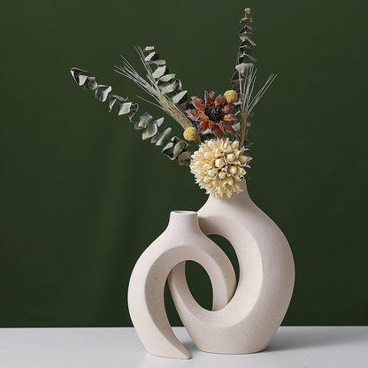 Spiral Ceramic Vase Set of 2