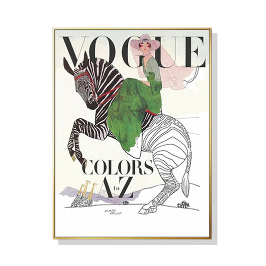 Vogue Lady Gold Frame Canvas 40cmx60cm
