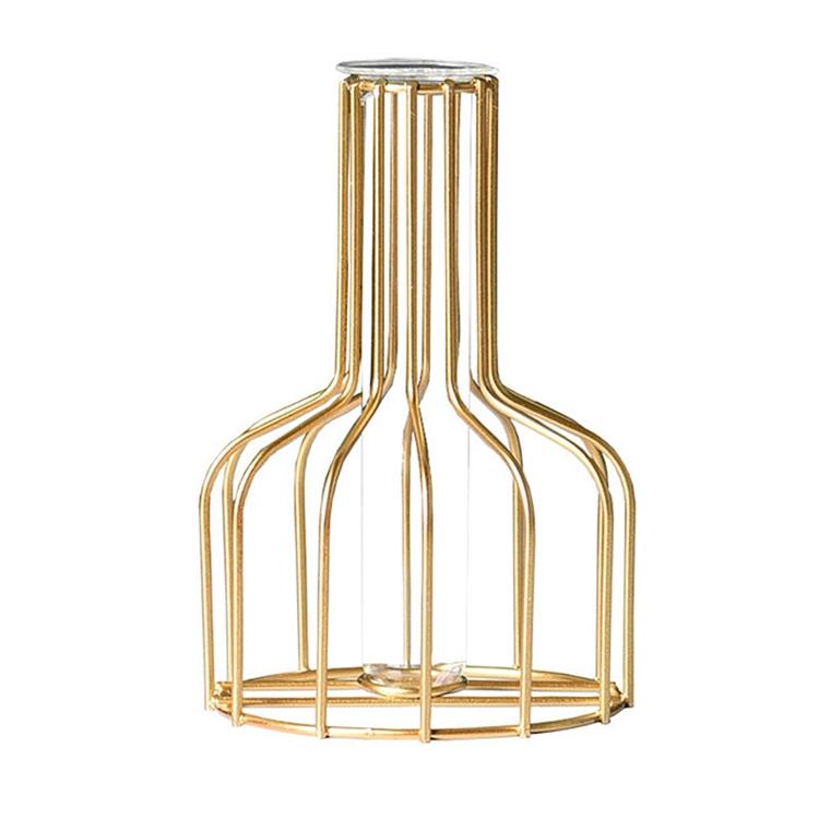 Wrought Iron Hydroponic Glass - Gold