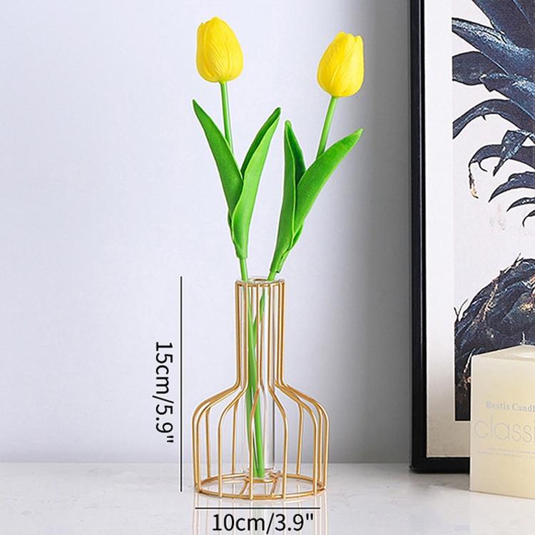 Wrought Iron Hydroponic Glass - Gold