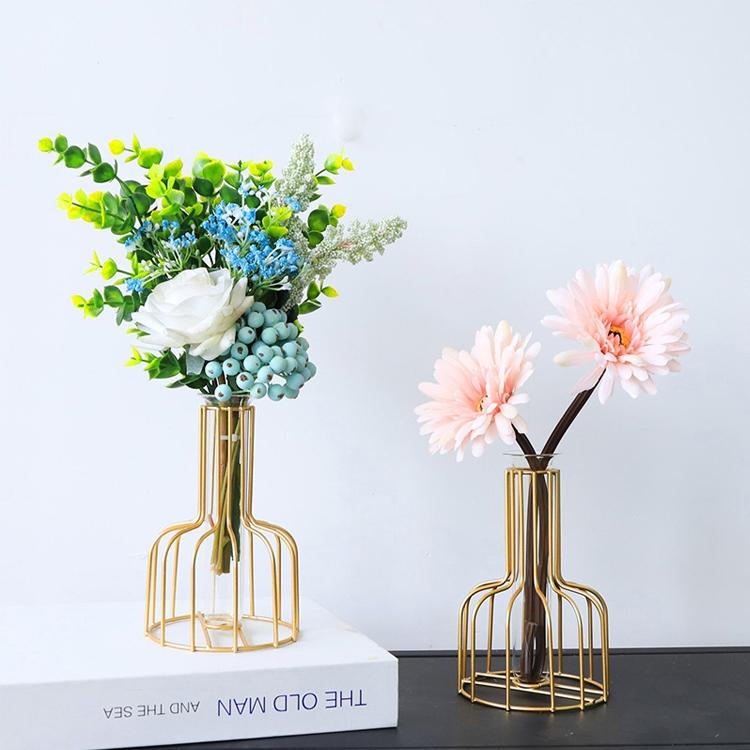 Wrought Iron Hydroponic Glass - Gold