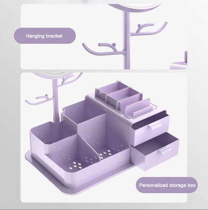 Purple LED Vanity Mirror with Storage