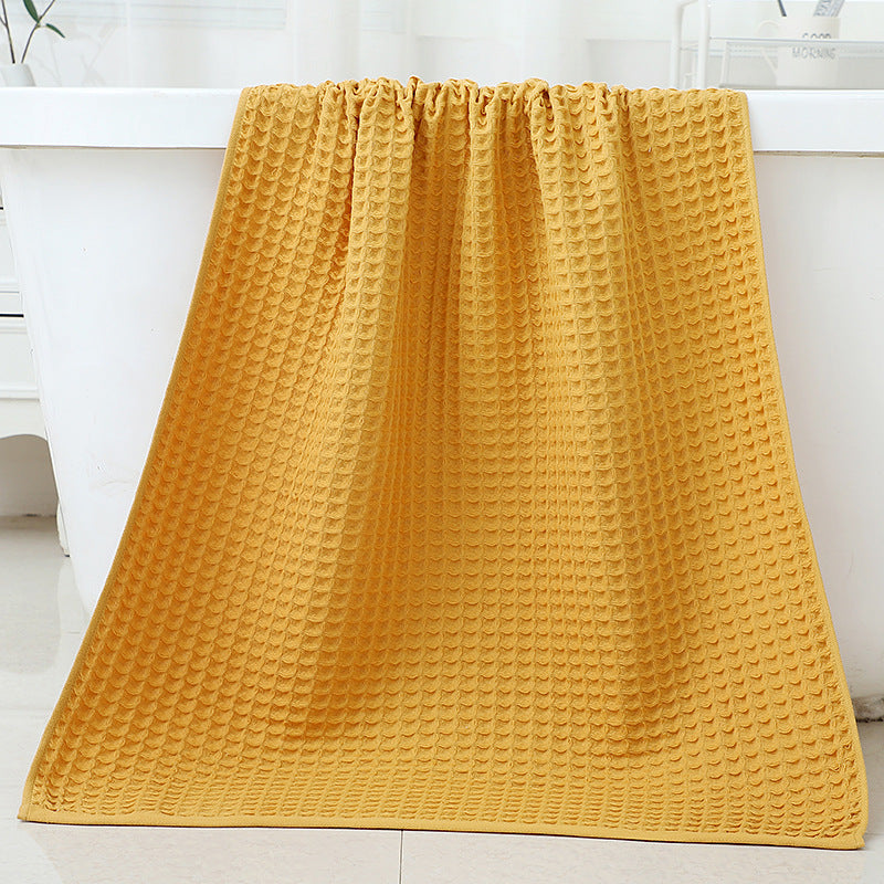 Luxury Cotton Waffle Bath Towel - Sunset Yellow
