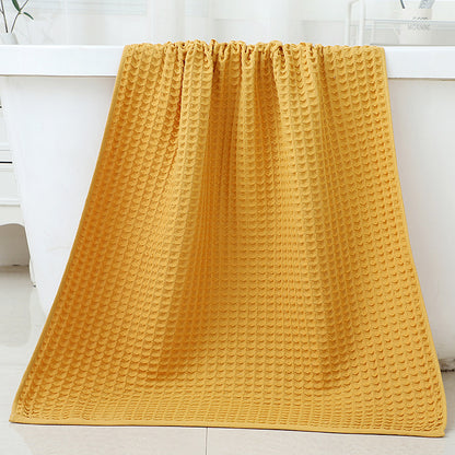 Luxury Cotton Waffle Bath Towel - Sunset Yellow