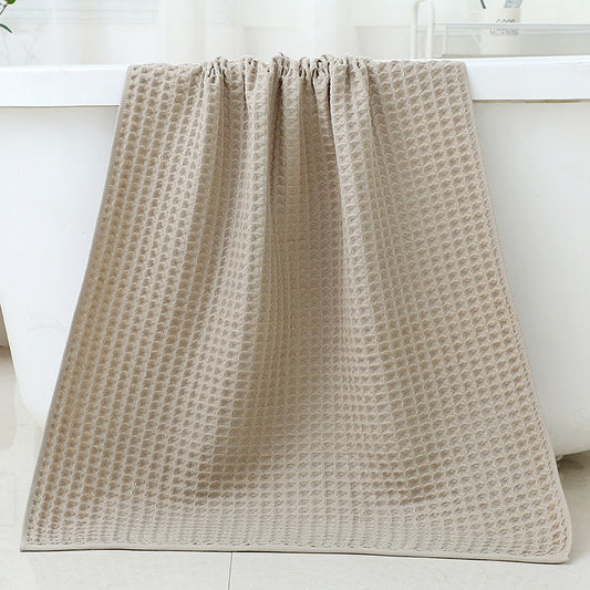 Luxury Cotton Waffle Bath Towel - Light Brown