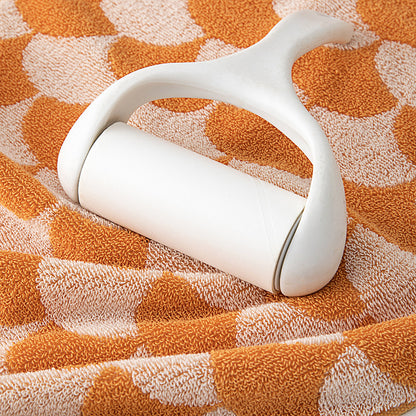 Scallop Checkered Hand Towel Set - Orange