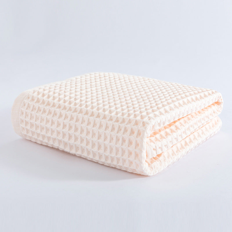 Waffle Weave Bath Towel - Light Pink
