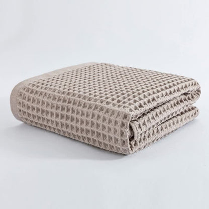 Waffle Weave Bath Towel - Brown