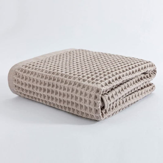 Waffle Weave Bath Towel - Brown