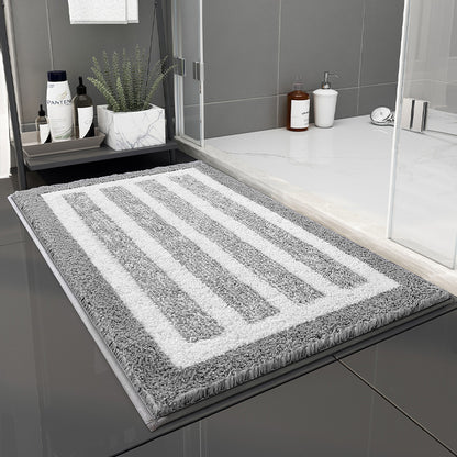 Gray Stripes Bathroom Rug
