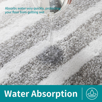 Gray Stripes Bathroom Rug