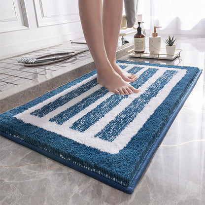Blue Stripes Bathroom Rug