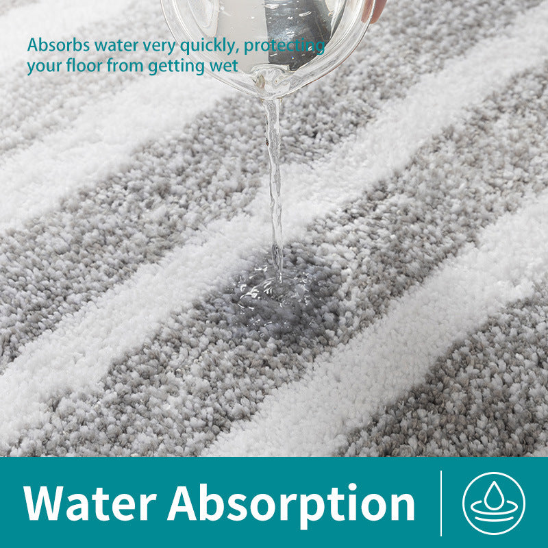 Blue Stripes Bathroom Rug