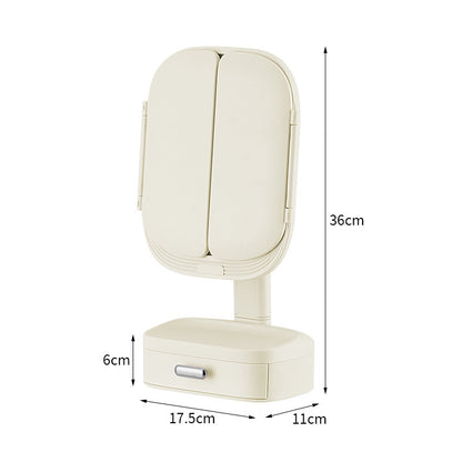 Leslie LED Mirror with Storage Drawer - Milky White