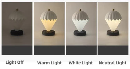 Yellow Rechargeable Hot Air Balloon LED Touch Lamp - 3-Color Nordic Style Desk Light