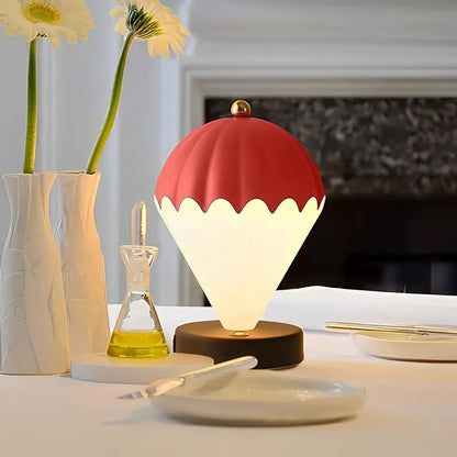 Yellow Rechargeable Hot Air Balloon LED Touch Lamp - 3-Color Nordic Style Desk Light